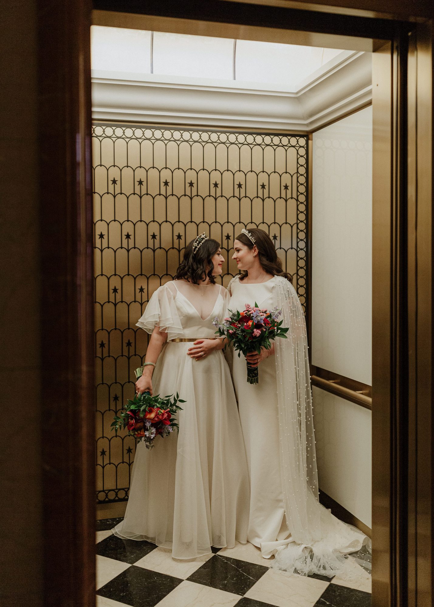 The elevator lobby today
