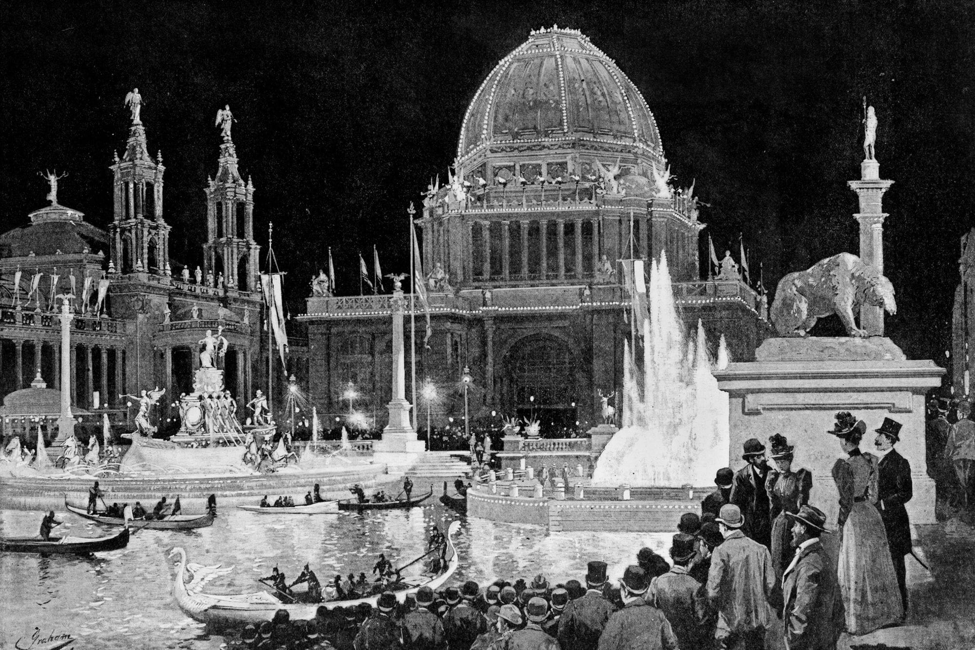 Archival photograph of Chicago in 1893