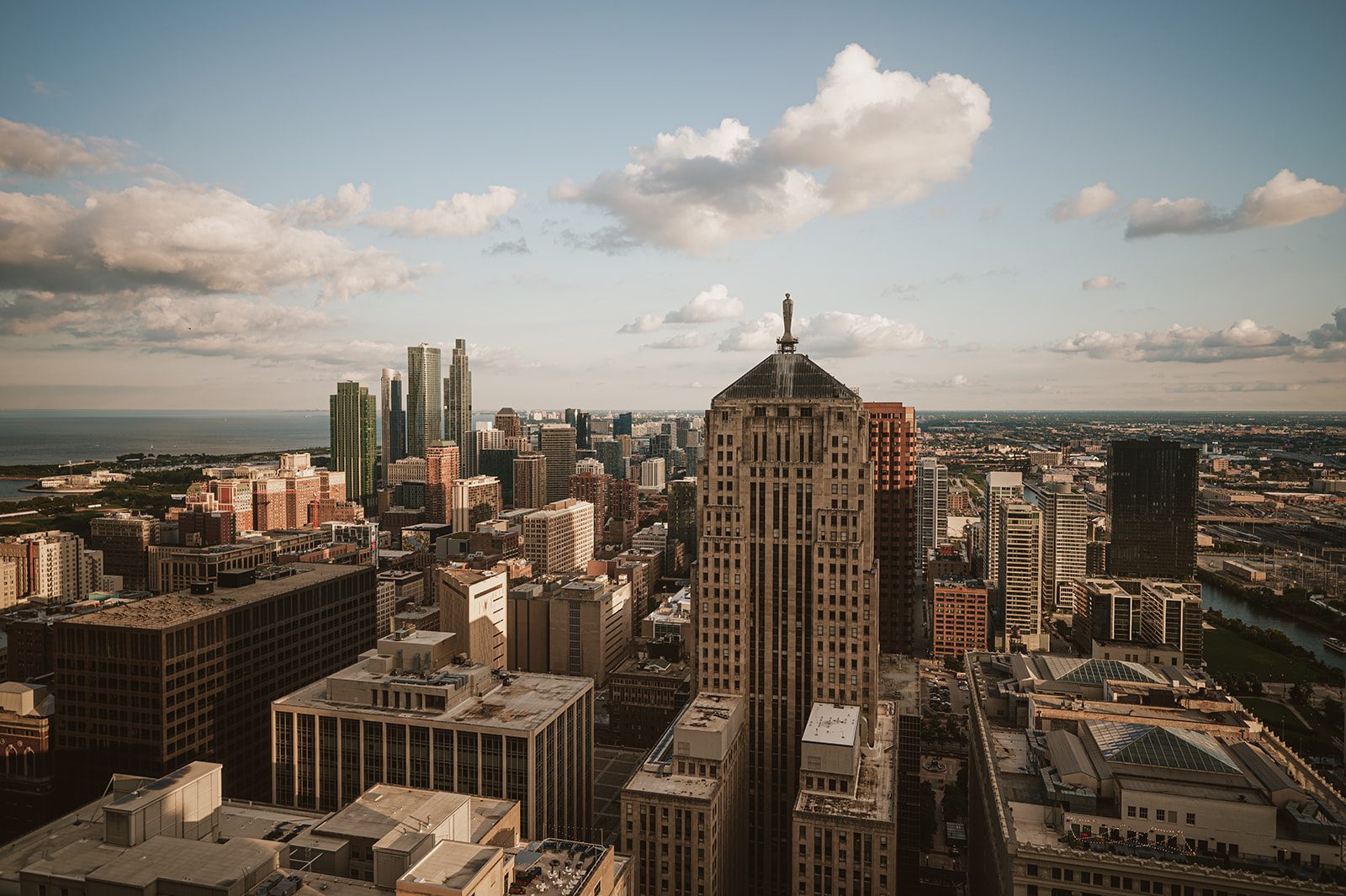 The Chicago skyline looking south toward the Board of Trade
