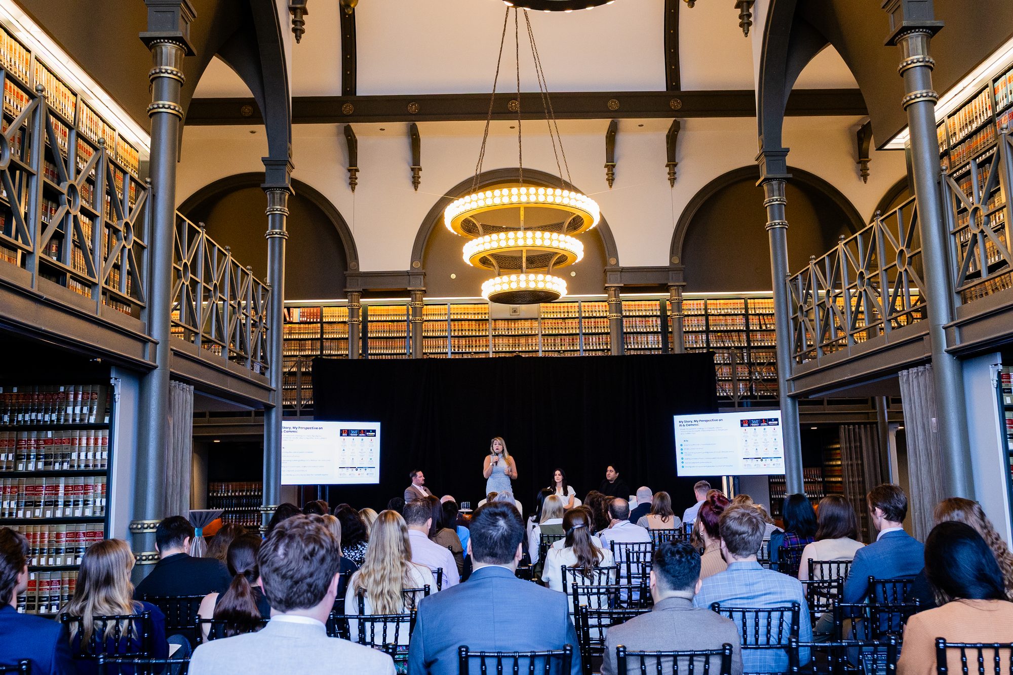 A panel conversation in progress